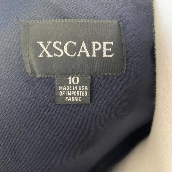 Xscape Blue Asymmetrical Hem Cocktail Mini Dress - Picture 6 of 7